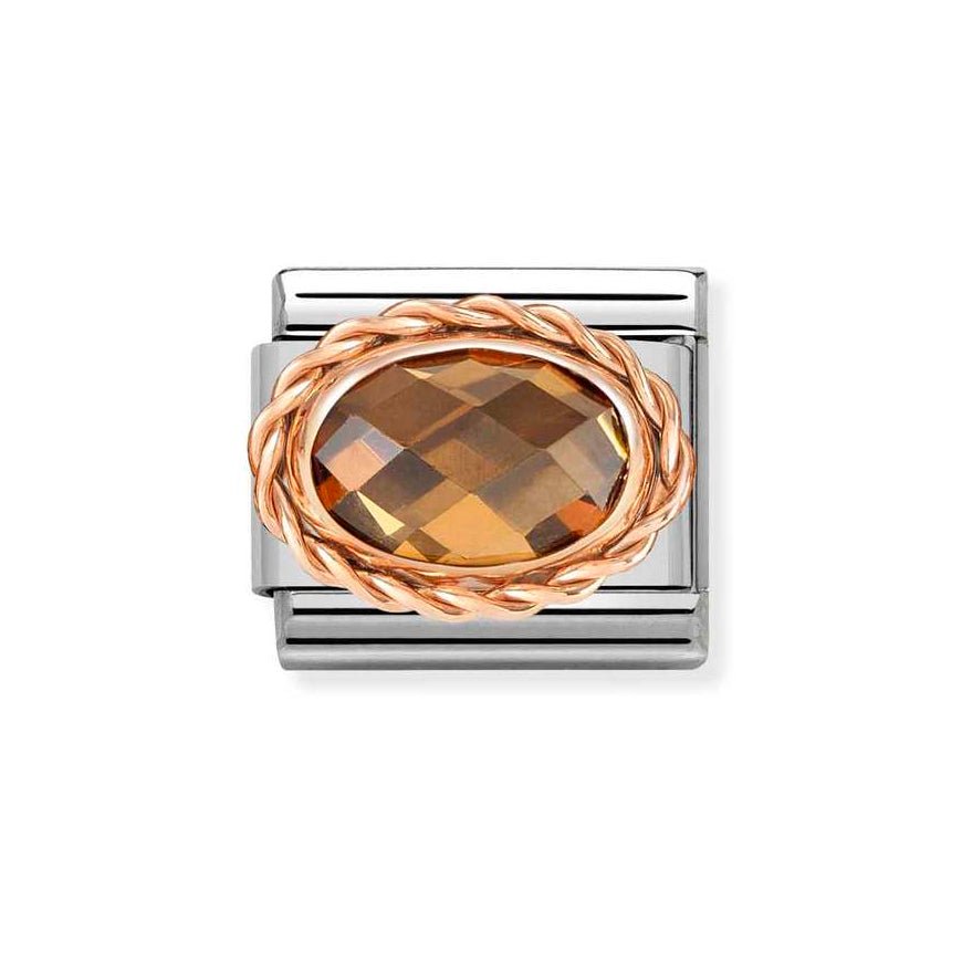 Nomination Rose Gold Classic Faceted Oval Smokey Stone Charm - MococoNomination430603/0128033497509987Charms and Links