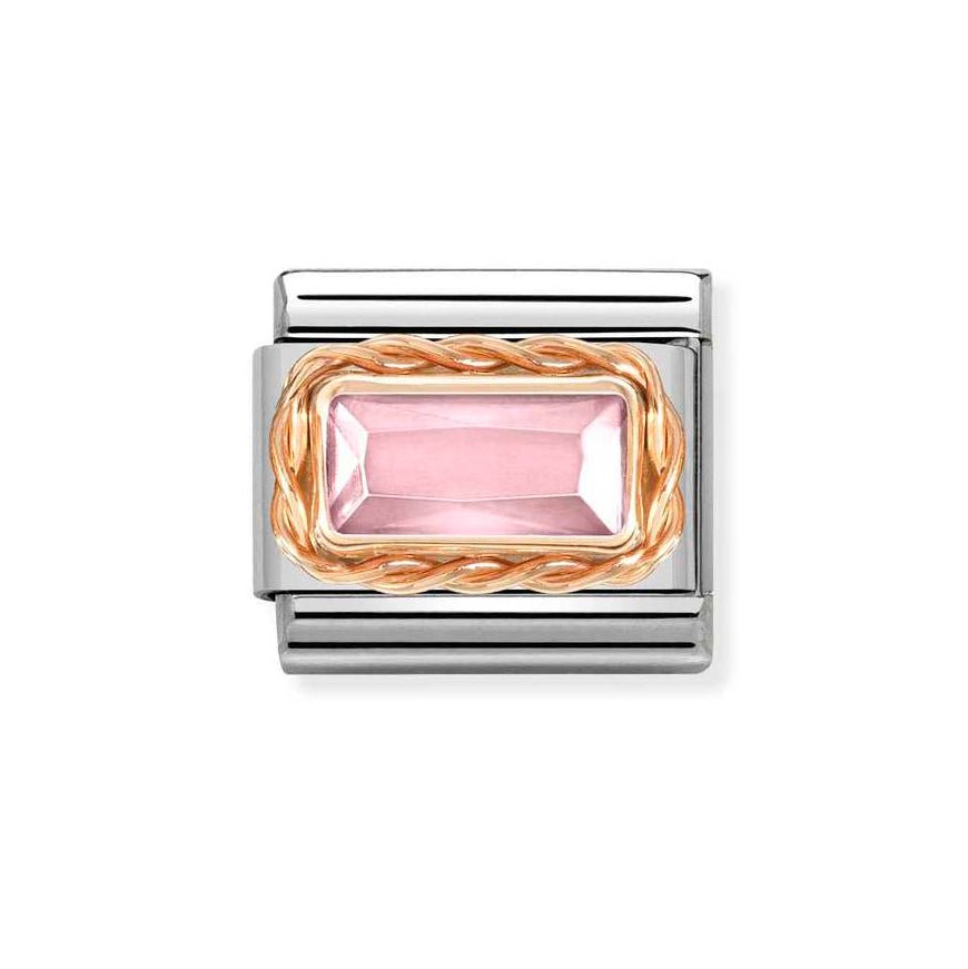 Nomination Rose Gold Classic Pink Baguette Stone Charm - MococoNomination430604/0038033497522047Charms and Links