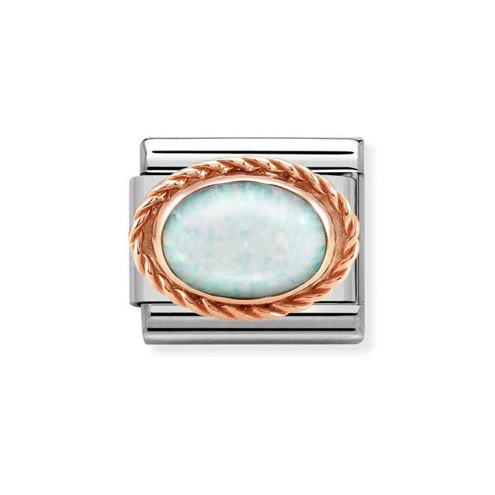 Nomination Rose Gold Classic White Opal Oval Charm - MococoNomination430507/078033497496249Charms and Links