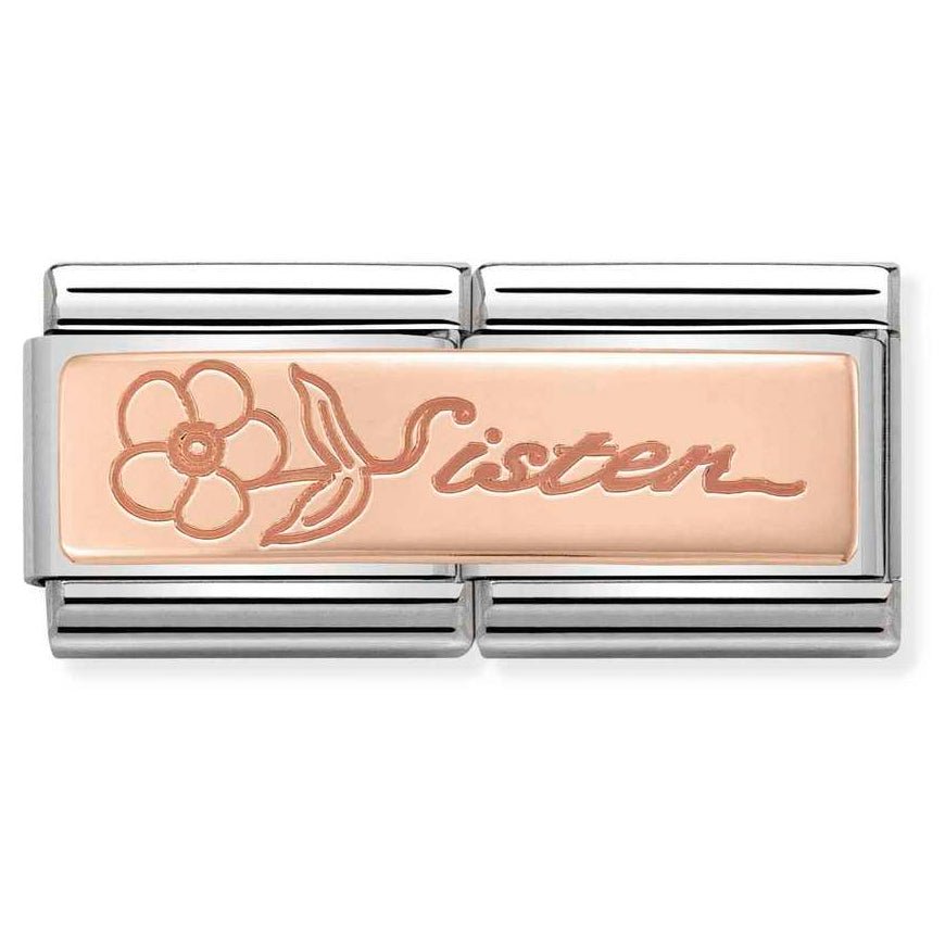 Nomination Rose Gold Sister With Flower Double Charm - MococoNomination430710/158033497461278Charms and Links