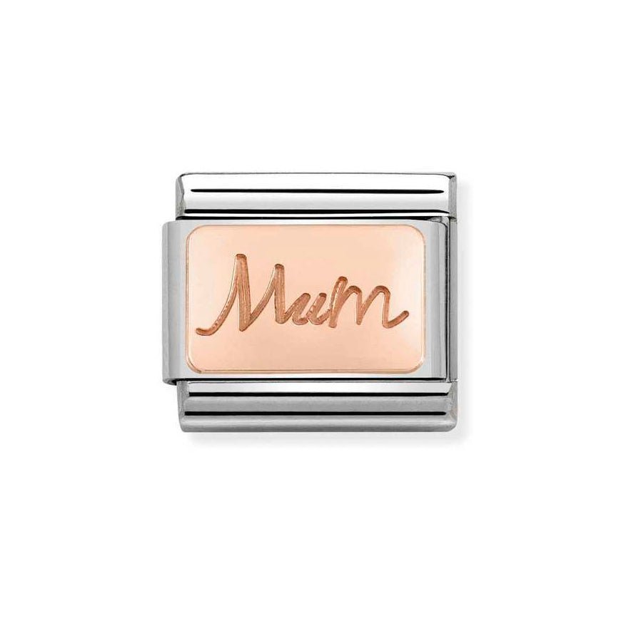 Nomination Rose Gold Starter Bracelet With Rose Gold Mum Charm - MococoNominationBracelets