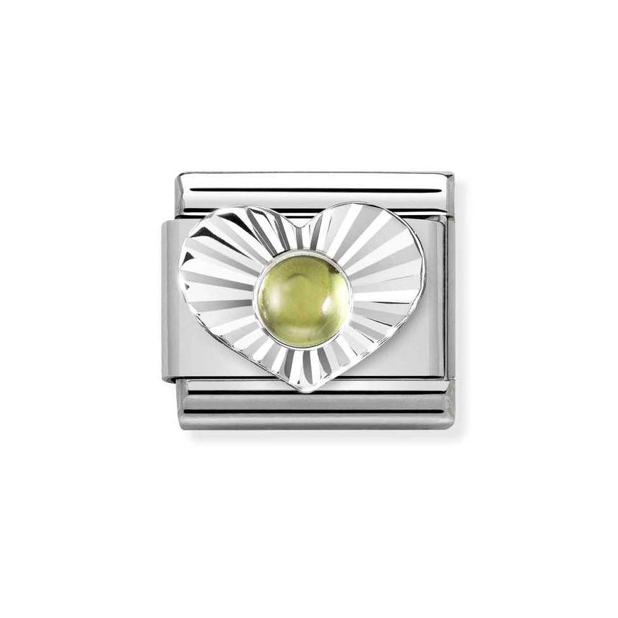 Nomination Silver Classic Diamond Heart Peridot Charm - MococoNomination330508/368033497521859Charms and Links