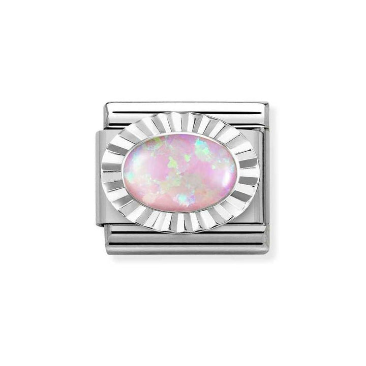 Nomination Silver Classic Diamond Oval Pink Opal Charm - MococoNomination330507/388033497521743Charms and Links