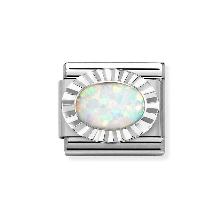 Nomination Silver Classic Diamond Oval White Opal Charm - MococoNomination330507/078033497521712Charms and Links