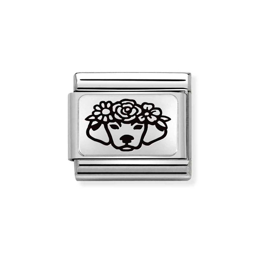 Nomination Silver Classic Dog With Flowers Charm - MococoNomination330111/248033497510587Charms and Links