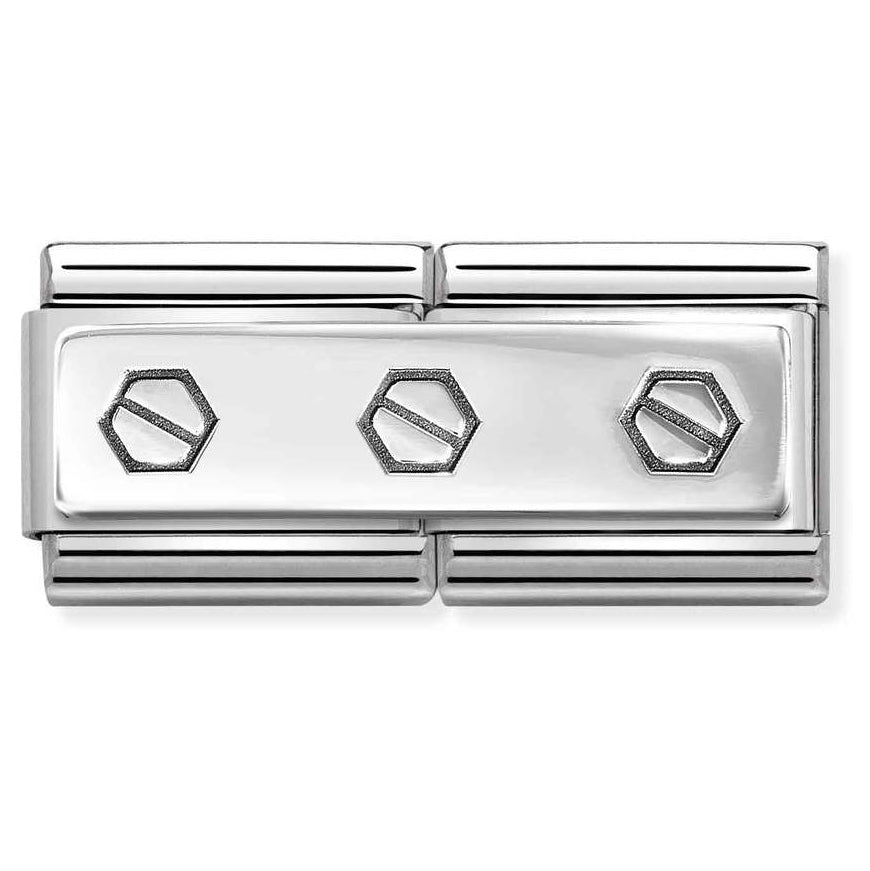 Nomination Silver Classic Double Triple Hexagonal Screws Charm - MococoNomination330710/508033497537874Charms and Links