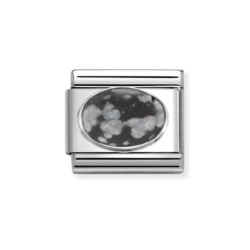Nomination Silver Classic Mat Obsidian Oval Charm - MococoNomination330510/448033497537812Charms and Links