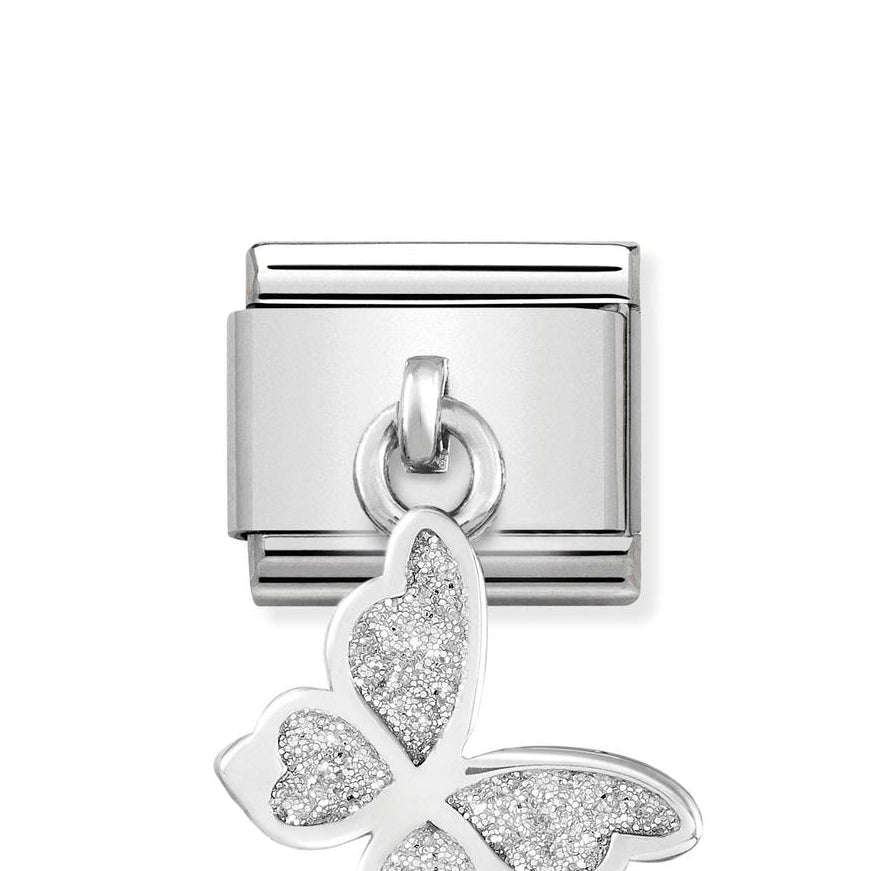 Nomination Silver Glitter Hanging Butterfly Charm - MococoNomination331805/038033497461551Charms and Links
