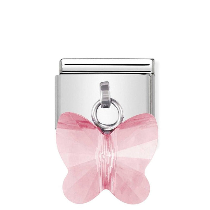 Nomination Silver Pink Crystals Hanging Butterfly Charm - MococoNomination030604/118033497167262Charms and Links
