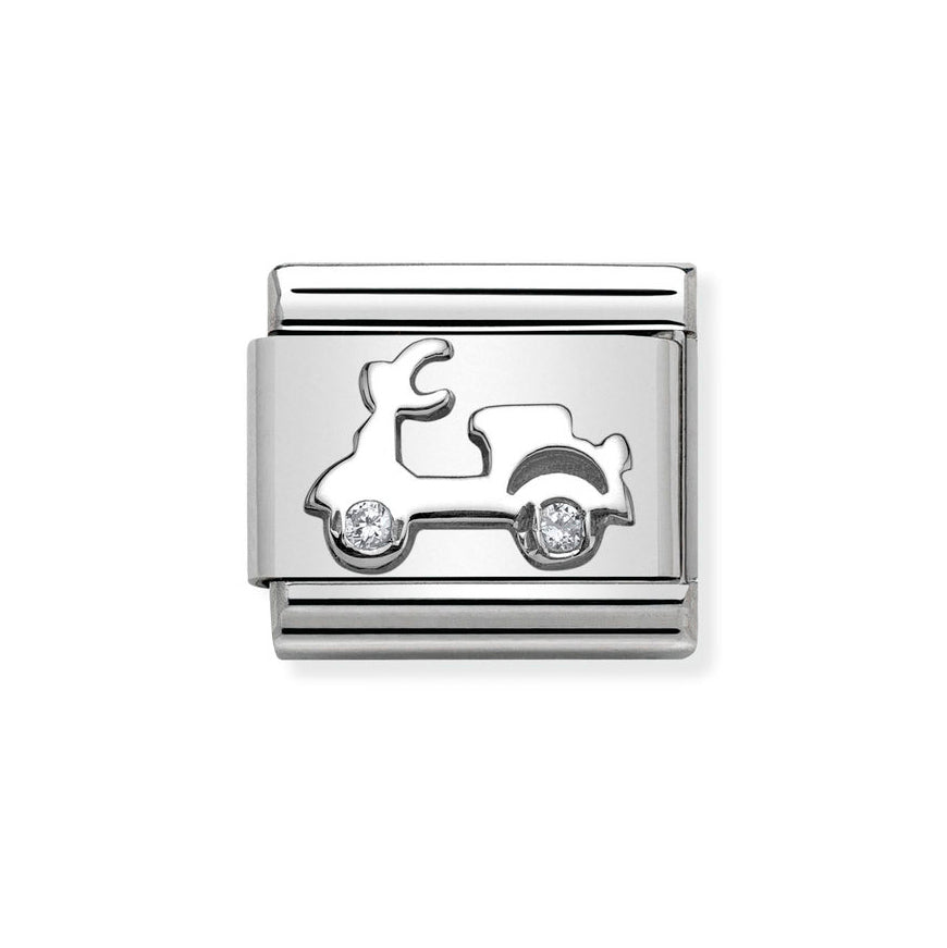 Nomination Silver Scooter With Cubic Zirconia Charm - MococoNomination330311/038033497388506Charms and Links