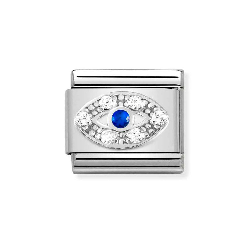 Nomination Silver Starter Bracelet With Silver Cz Greek Eye Charm - MococoNominationBracelets