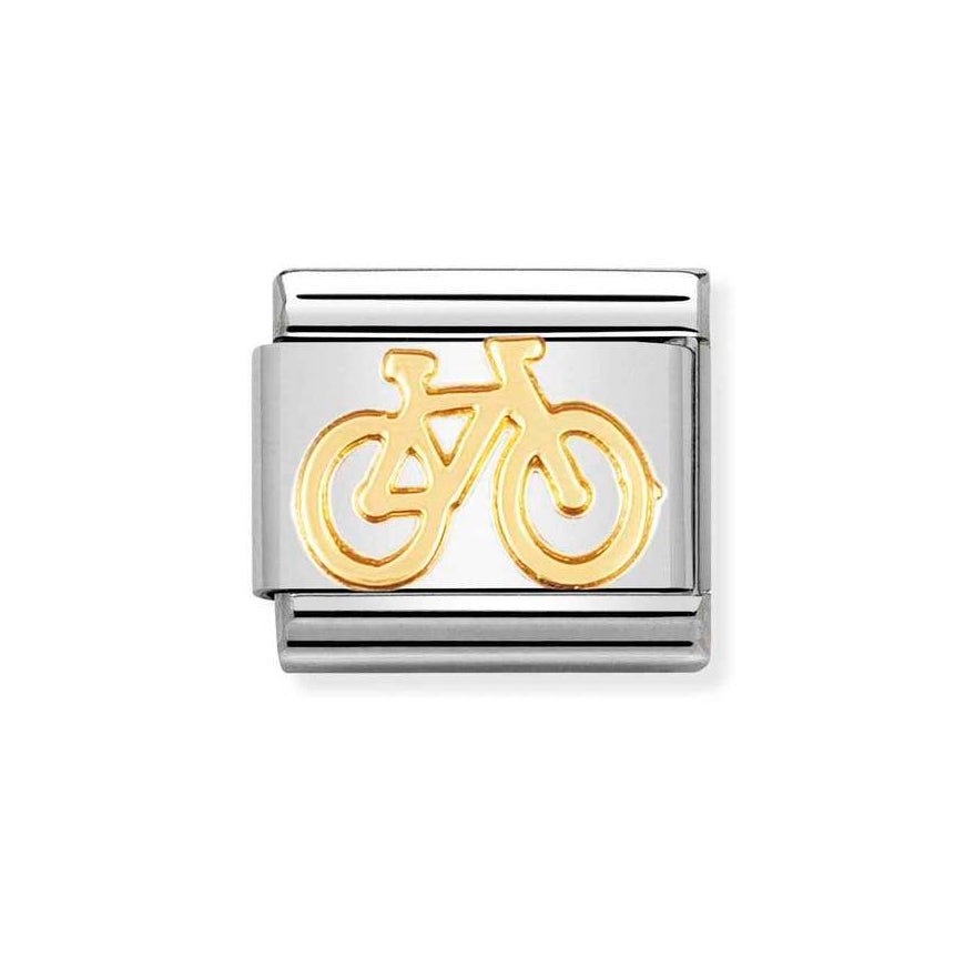 Nomination Stainless Steel and 18ct Gold Bike Classic Charm - MococoNomination030108/048033497011213Charms and Links