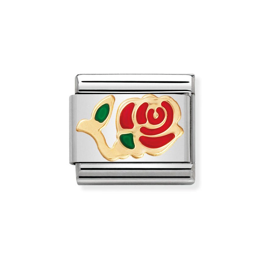 Nomination Two Tone Red Rose Charm - MococoNomination030214/018033497038975Charms and Links