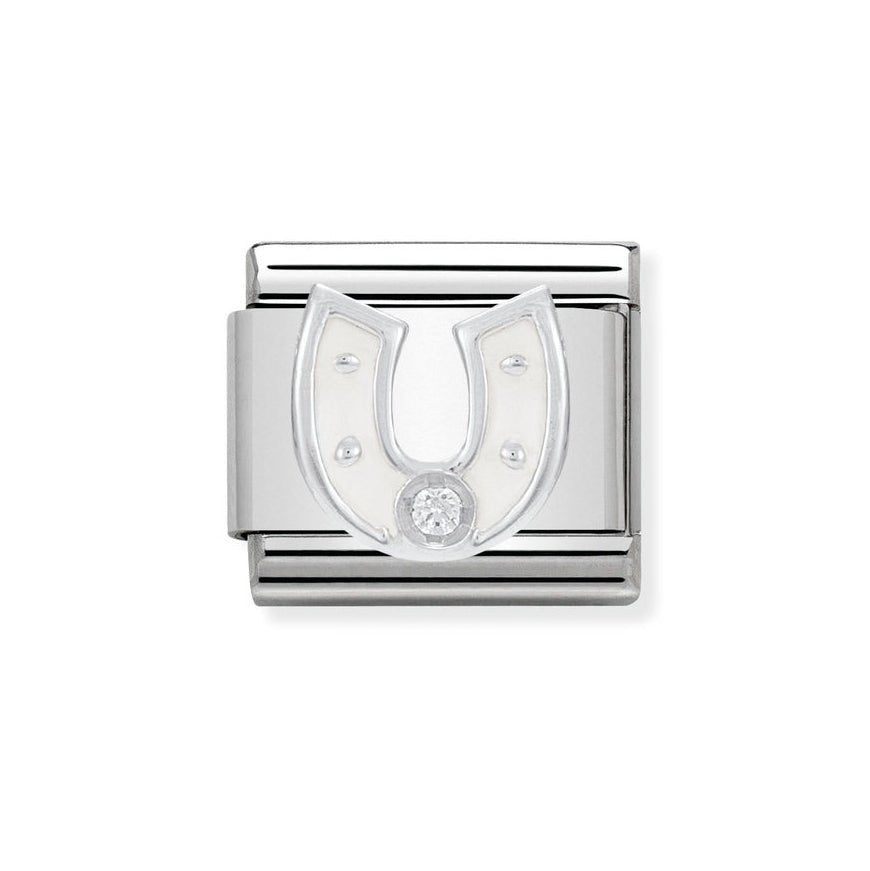 Nomination White Enamel Horseshoe Charm - MococoNomination330305/128033497274243Charms and Links