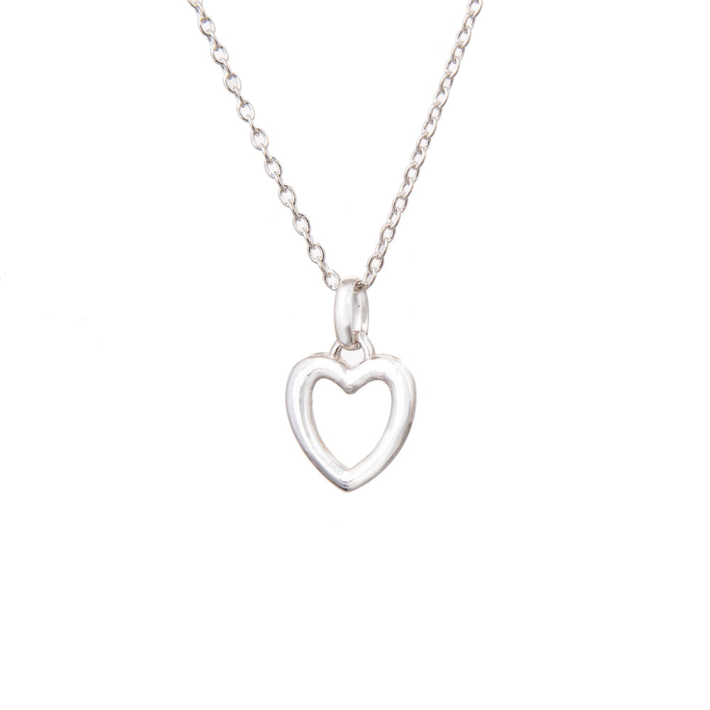 ol&co Silver Open Heart Necklace - MococoOl&CoSOCHRT18Necklaces