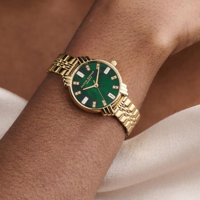 Olivia Burton Gold Art Deco Midi Dial Green Watch - MococoOlivia BurtonOB16DC027613272491082Watches and Accessories