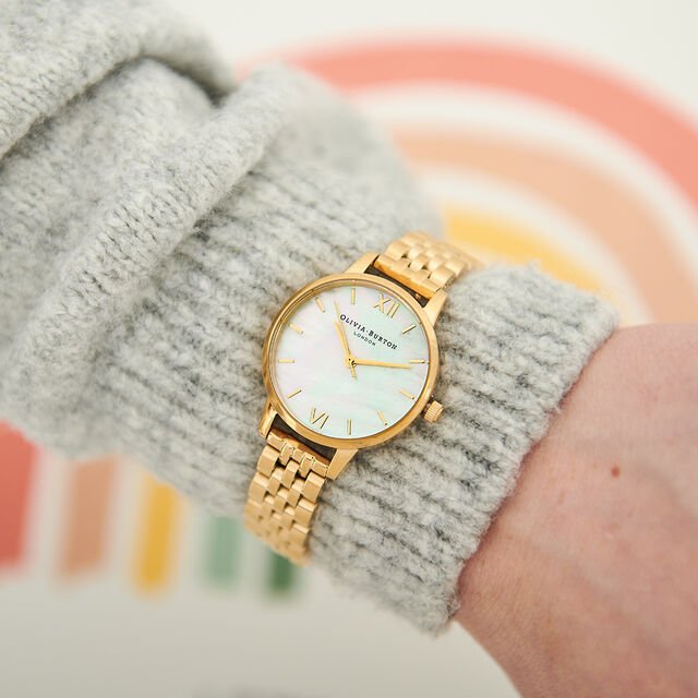 Olivia Burton Mother of Pearl Dial Gold Bracelet Watch - MococoOlivia Burton240001697613272297752Watches and Accessories