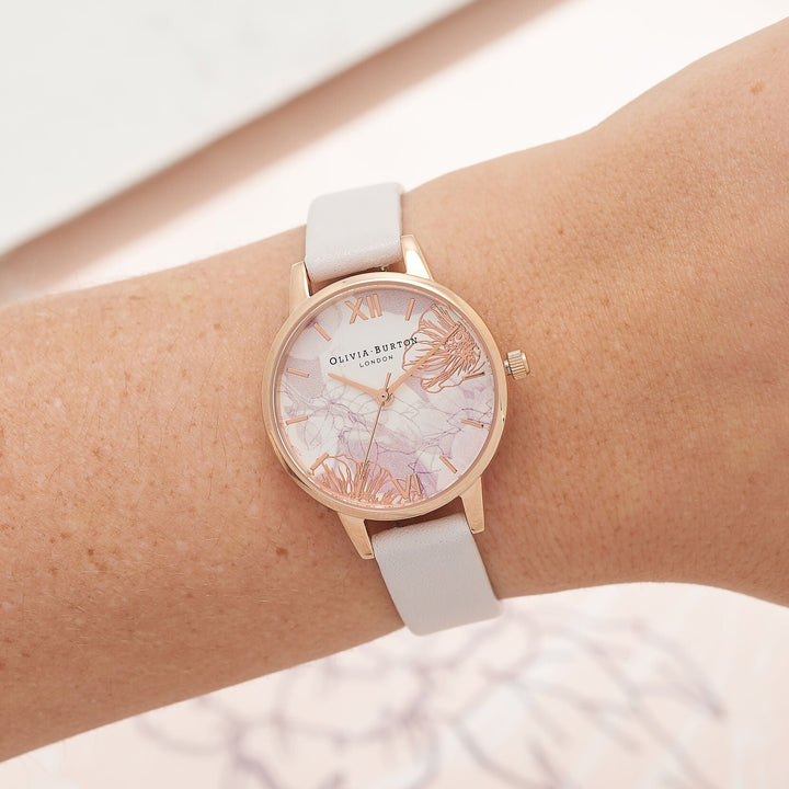 Olivia Burton Rose Gold Abstract Floral Dial Blush Strap Watch - MococoOlivia BurtonOB16VM125060496416896Watches and Accessories