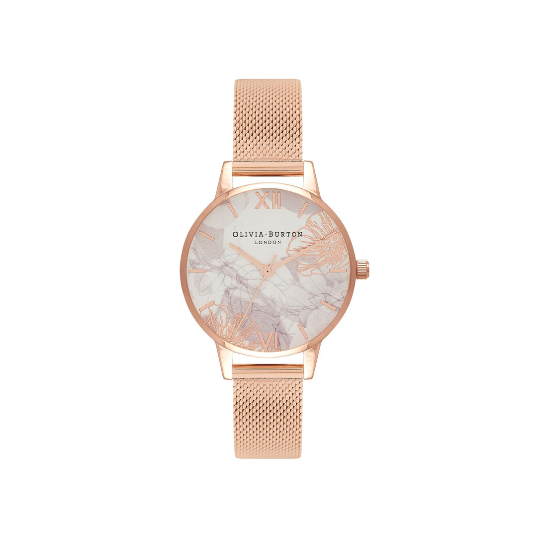 Olivia Burton Rose Gold Abstract Floral Dial Mesh Strap Watch - MococoOlivia BurtonOB16VM115060496416902Watches and Accessories