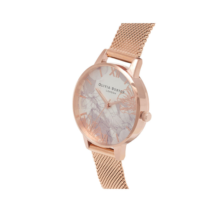 Olivia Burton Rose Gold Abstract Floral Dial Mesh Strap Watch - MococoOlivia BurtonOB16VM115060496416902Watches and Accessories