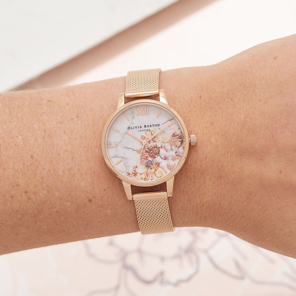 Olivia Burton Rose Gold Abstract Floral Dial Mesh Strap Watch - MococoOlivia BurtonOB16VM115060496416902Watches and Accessories