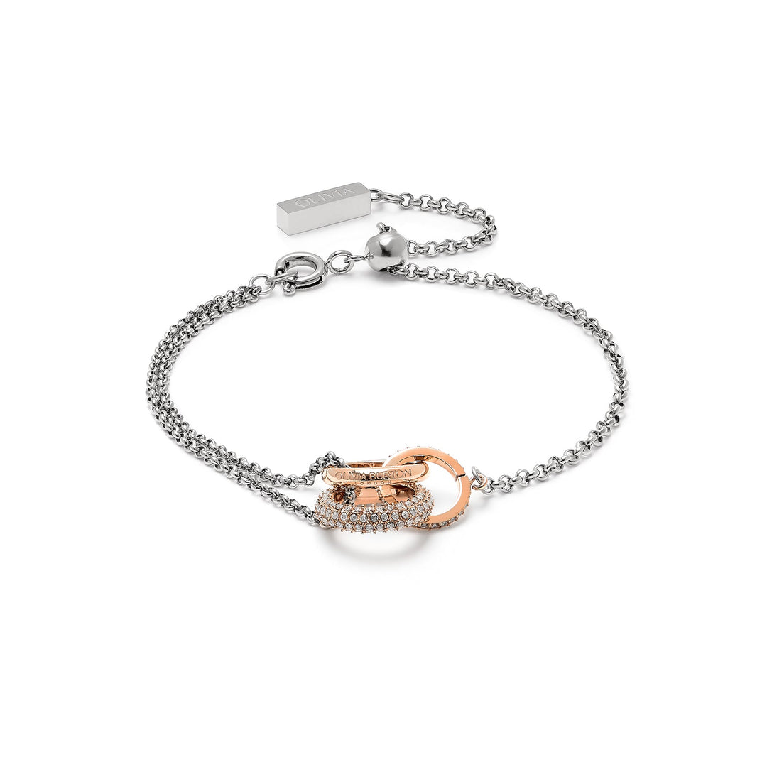 Olivia Burton Silver and Rose Gold Entwine Bracelet - MococoOlivia Burton241000067613272525190Bracelets