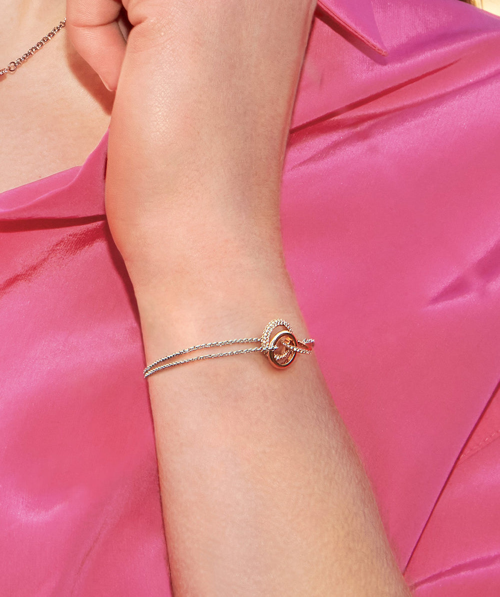 Olivia Burton Silver and Rose Gold Entwine Bracelet - MococoOlivia Burton241000067613272525190Bracelets