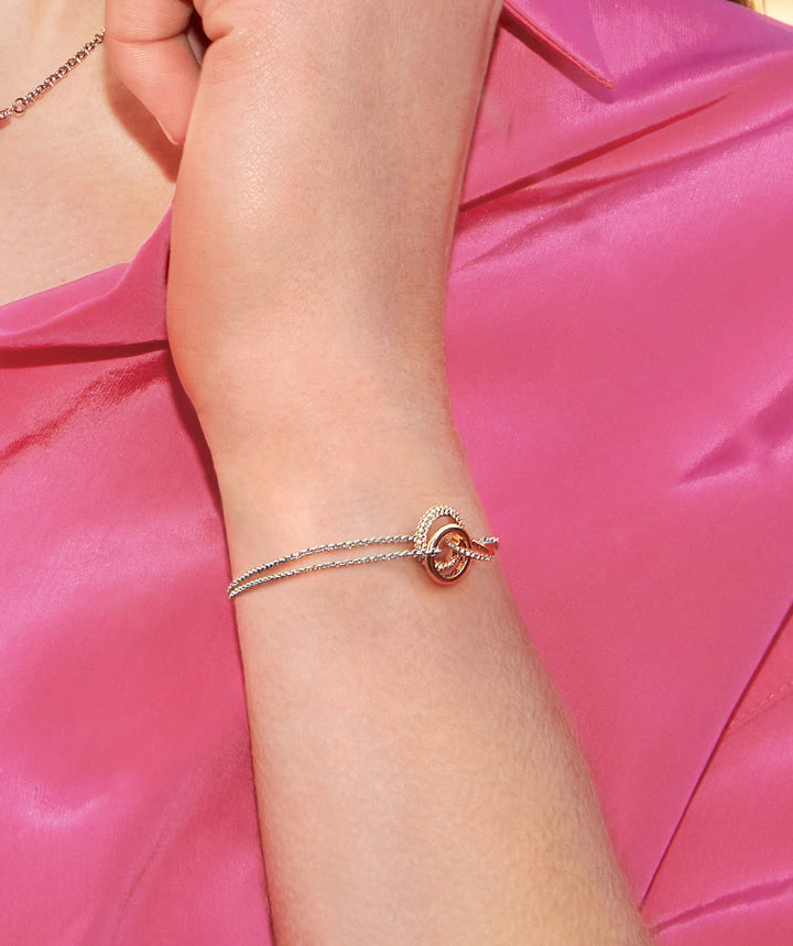 Olivia Burton Silver and Rose Gold Entwine Bracelet - MococoOlivia Burton241000067613272525190Bracelets