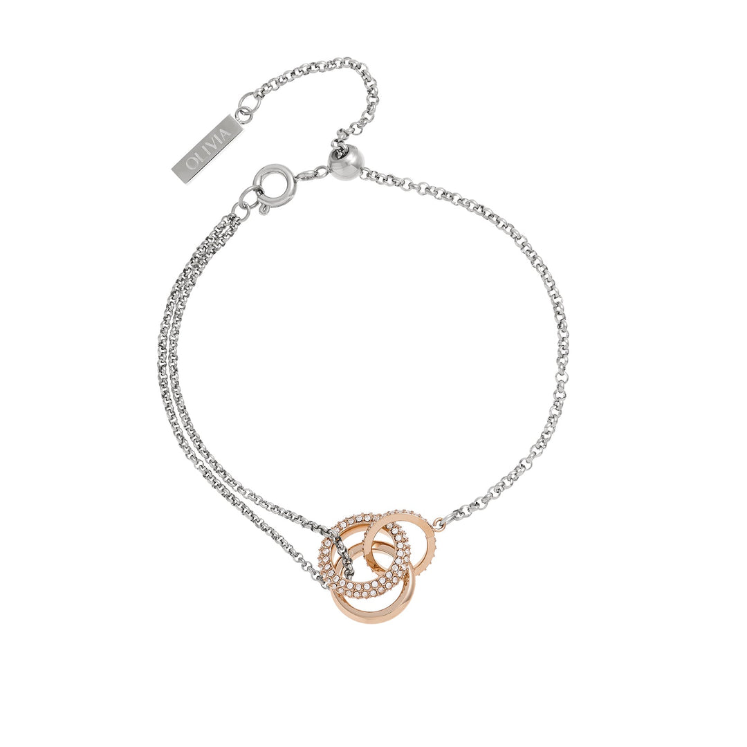 Olivia Burton Silver and Rose Gold Entwine Bracelet - MococoOlivia Burton241000067613272525190Bracelets