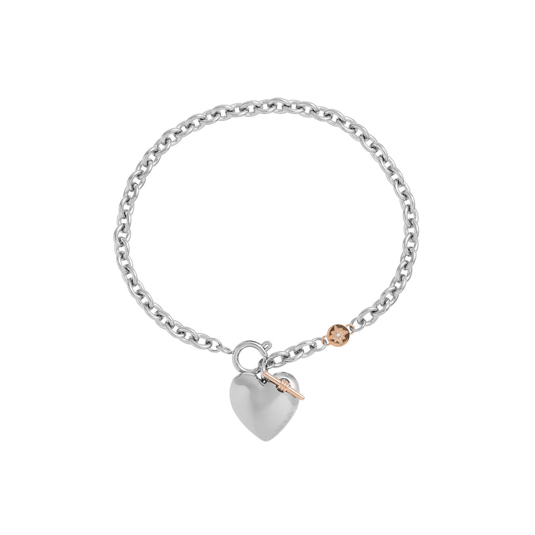 Olivia Burton Silver and Rose Gold Knot Heart Bracelet - MococoOlivia Burton241000357613272525589Bracelets
