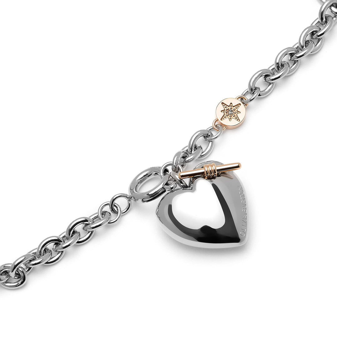 Olivia Burton Silver and Rose Gold Knot Heart Bracelet - MococoOlivia Burton241000357613272525589Bracelets
