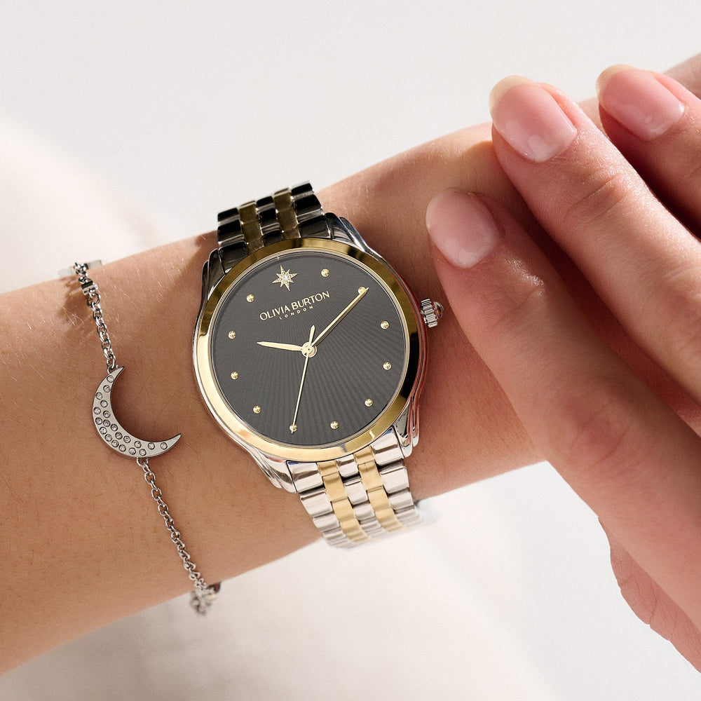 Olivia Burton Silver & Gold Starlight Black Dial Watch - MococoOlivia Burton240000497613272515436Watches and Accessories