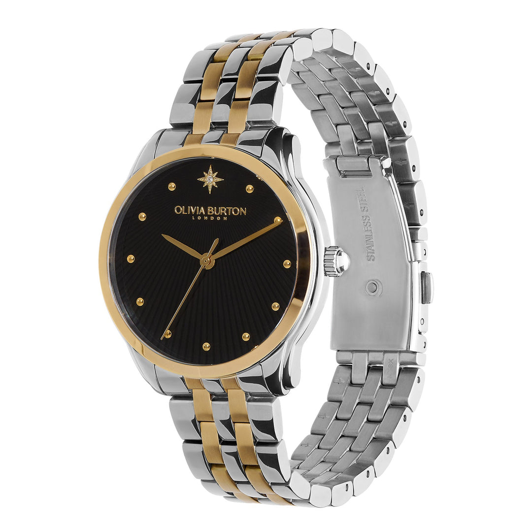 Olivia Burton Silver & Gold Starlight Black Dial Watch - MococoOlivia Burton240000497613272515436Watches and Accessories