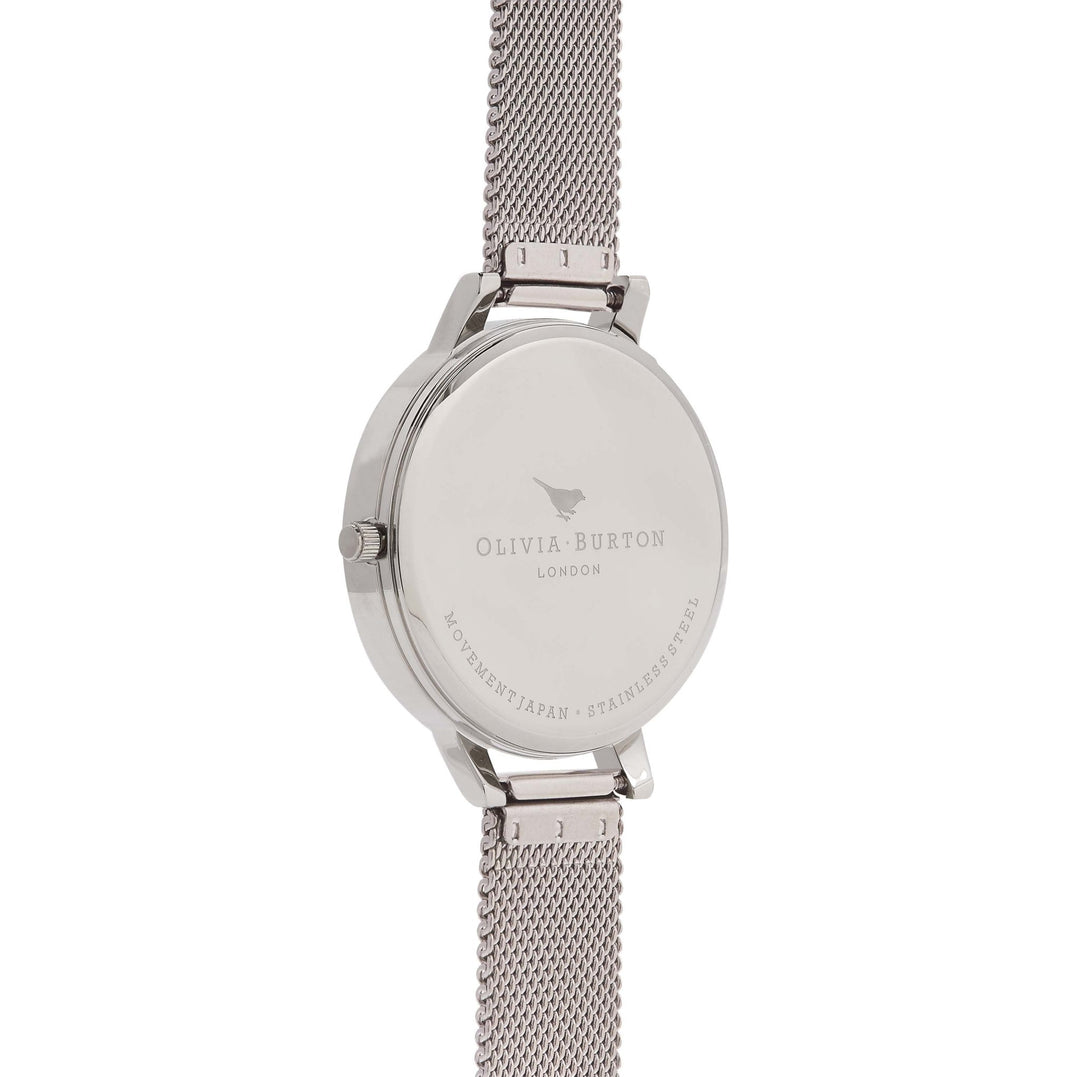 Olivia Burton Silver White Dial Mesh Watch - MococoOlivia Burton240001715060403439604Watches and Accessories