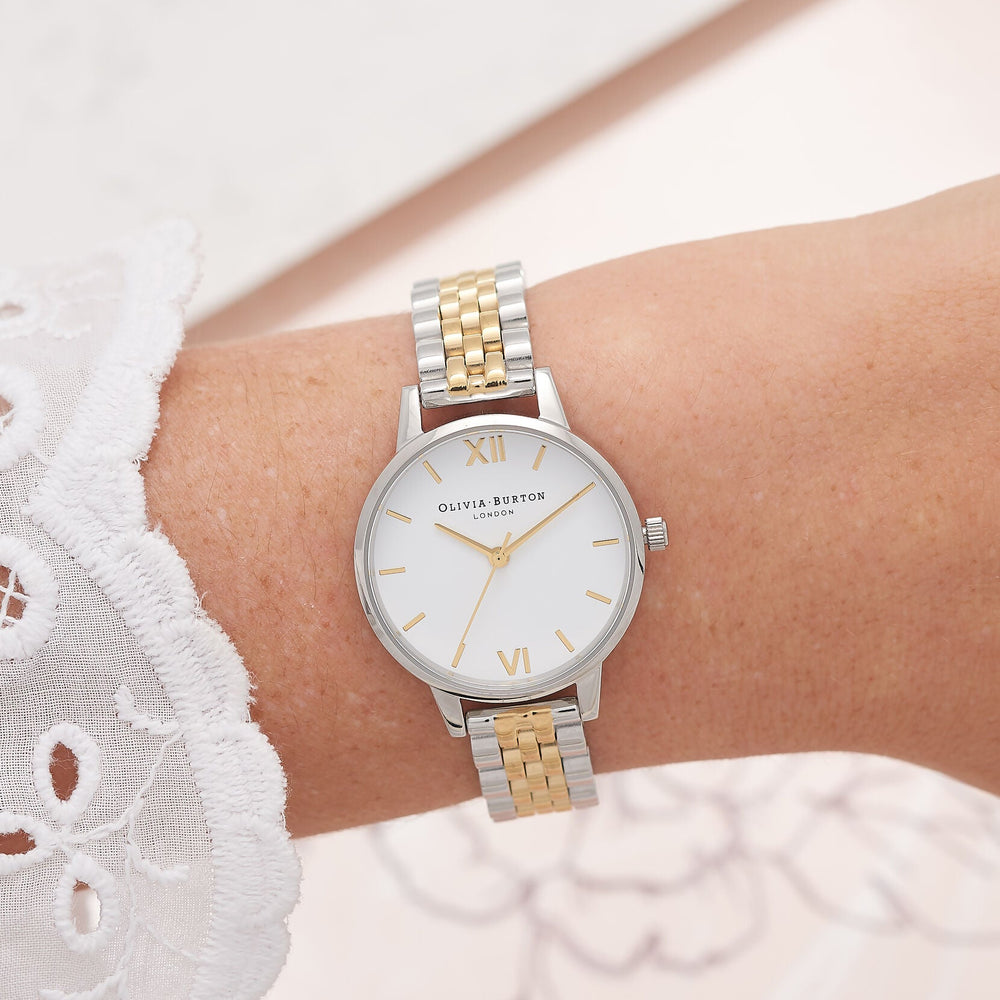 Olivia Burton White Dial Silver & Gold Bracelet Watch - MococoOlivia Burton240001705060496417695Watches and Accessories