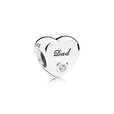 Pandora Silver Dad Heart Charm - MococoPandora796458CZ5700302615593Charms and Links