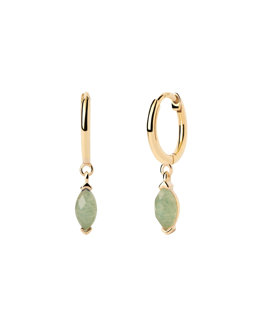 PDPAOLA Gold Green Aventurine Nomad Hoops - MococoPDPAOLAAR01 - A07 - U8435511747083Earrings