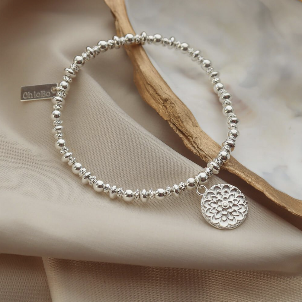 ChloBo Silver Didi Sparkle Moonflower Bracelet