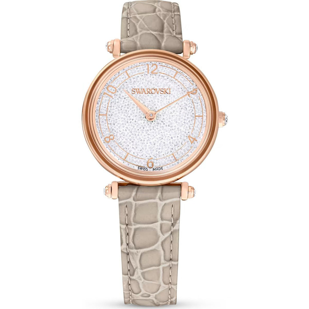 Swarovski Rose Gold Crystalline Wonder Beige Leather Watch - MococoSwarovski56568999009656568996Watches and Accessories