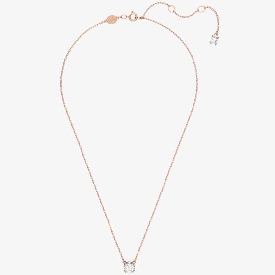 Swarovski Rose Gold Stilla Round Cut Pendant Necklace - MococoSwarovski56367109009656367100Necklaces