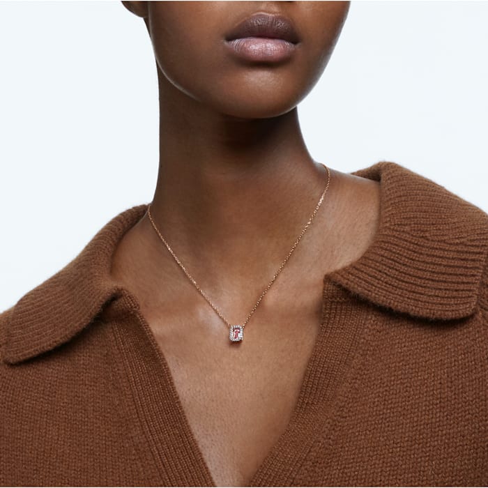 Swarovski Rose Gold Una Octagon Cut Pink Necklace - MococoSwarovski5614933Necklaces