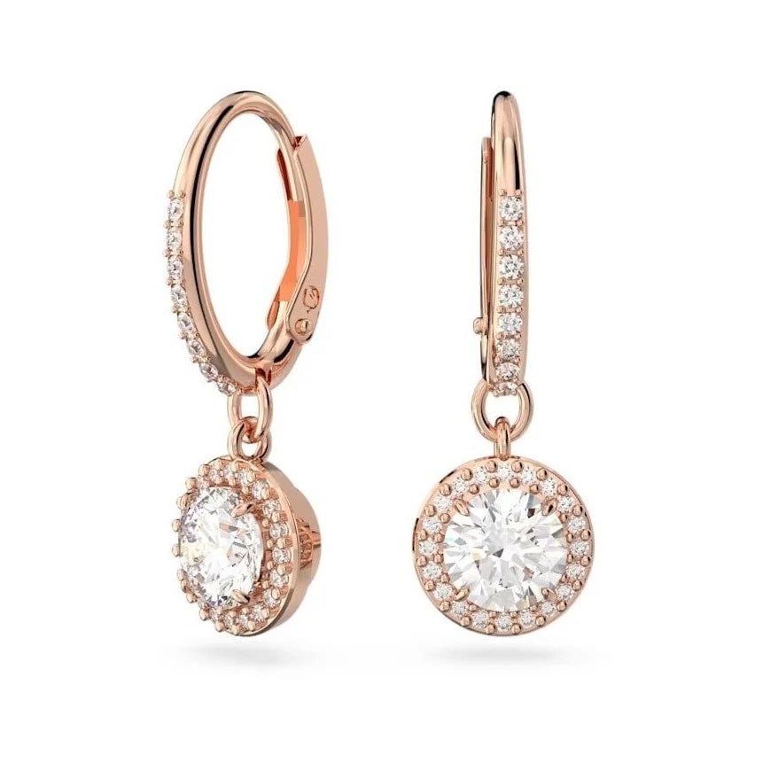 Swarovski Rose Gold Una Round Cut Pave Stud Earrings - MococoSwarovski56387699009656387696Earrings