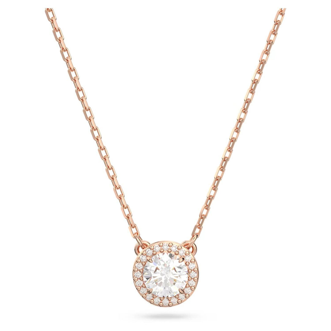 Swarovski Rose Gold Una Round Cut Pendant Necklace - MococoSwarovski56362729009656362723Necklaces
