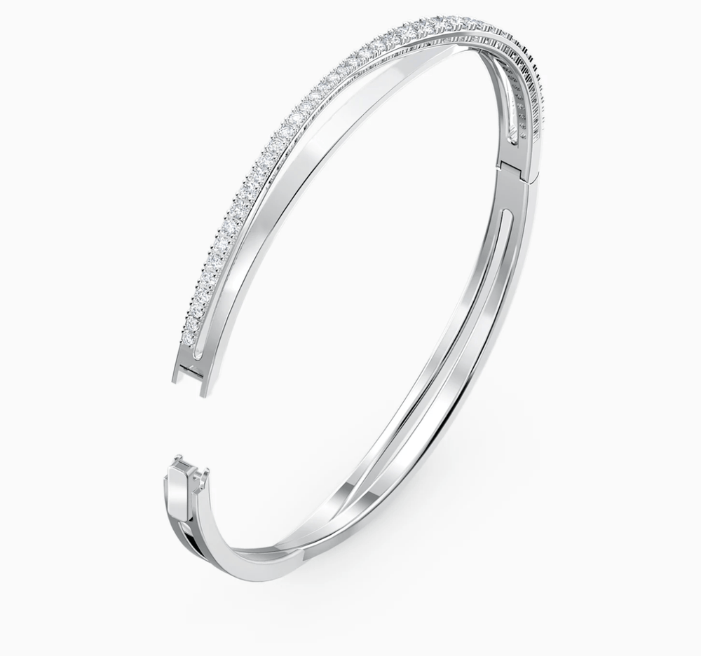 Swarovski Silver Hyperbola Twist Rows Bangle - MococoSwarovski55652109009655652108Bracelets