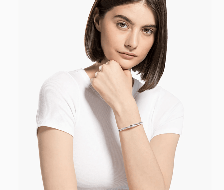 Swarovski Silver Hyperbola Twist Rows Bangle - MococoSwarovski55652109009655652108Bracelets