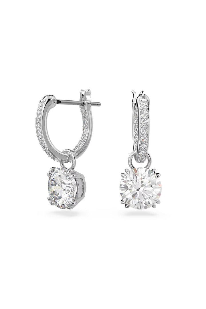 Swarovski Silver Stilla Round Cut Huggie Hoop Earrings - MococoSwarovski56367179009656367179Earrings
