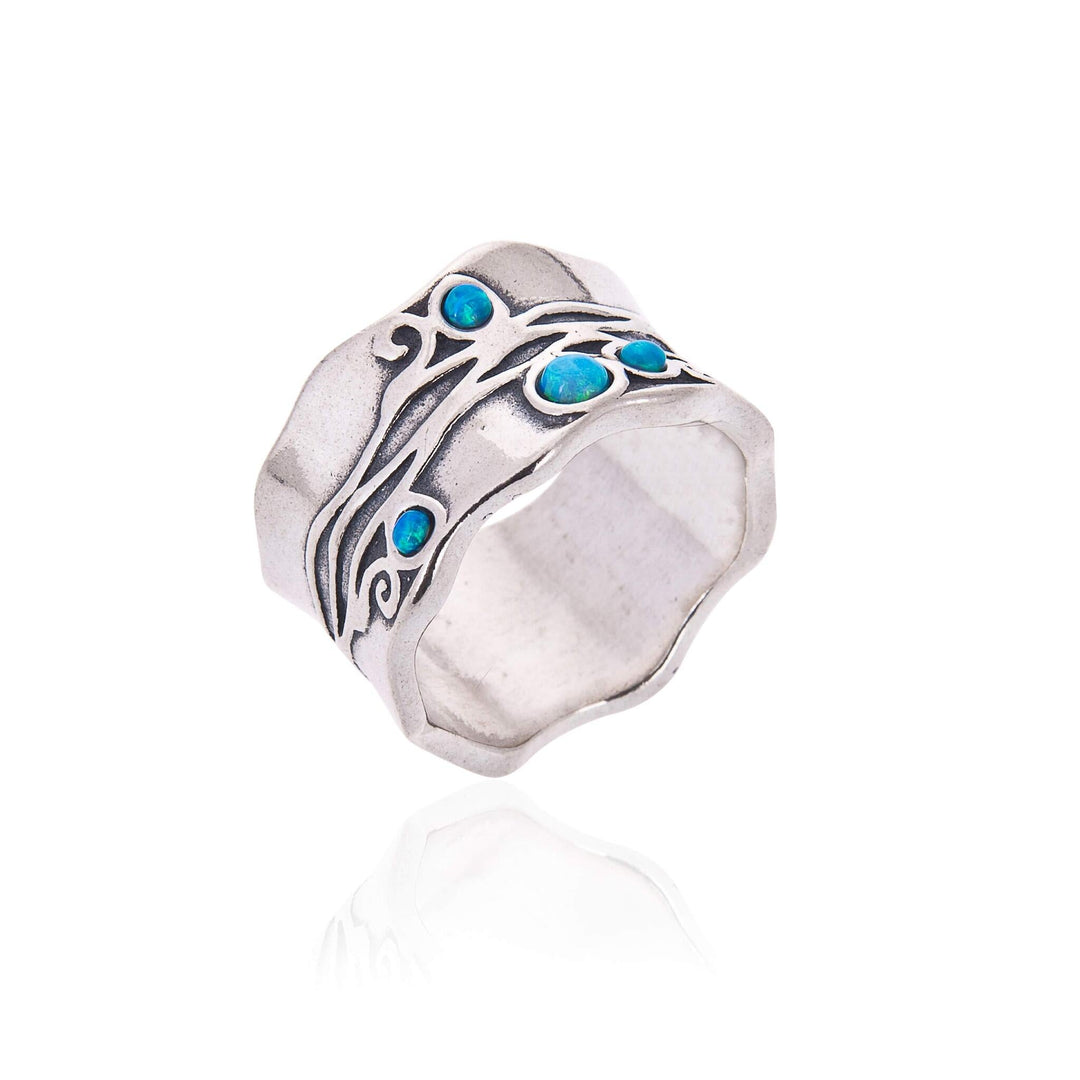 Tamzin Silver Opal Four Wide Wave Ring - MococoTamzinR1921 - 53592200028158Rings