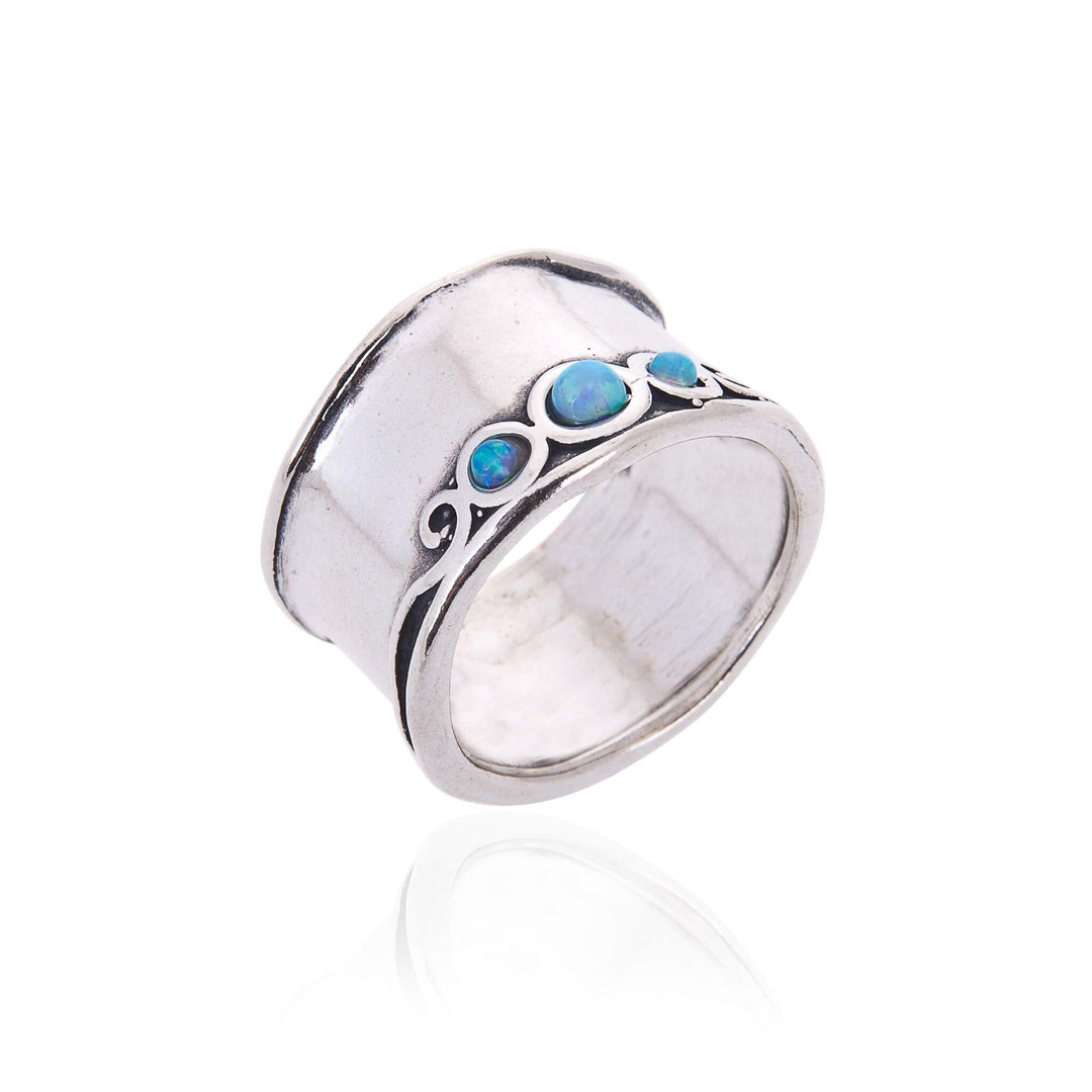 Tamzin Silver Triple Opal Detailed Ring - MococoTamzinR1629 - 53592200028133Rings