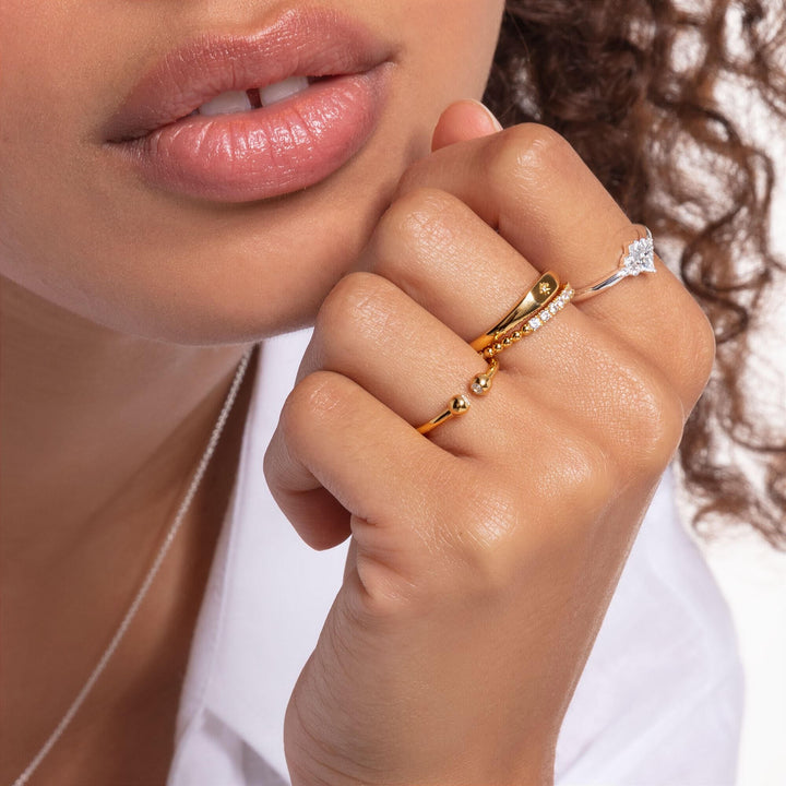 Thomas Sabo Gold Signet Style Star Ring - MococoThomas SaboTR2314 - 414 - 14 - 524051245489071Rings