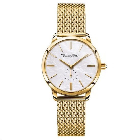 Thomas Sabo Ladies Yellow Gold Plated Mesh Strap Watch - MococoThomas SaboWA0302 - 264 - 213 - 33 mm4051245312126Watches and Accessories